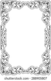 Victorian art ornate scroll frame on white