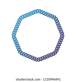 Victorian art vector circular frame with blank copy space created using stylish chain decoration. Heraldic template illustration.