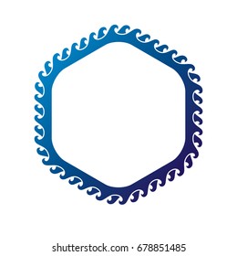 Victorian art vector circular frame with blank copy space created using ocean waves decoration and curvy ornate. Heraldic template illustration.