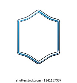 Victorian art vector frame with blank copy space, vintage heraldic design. Heraldic template illustration, mirror border, decorative protection shield.