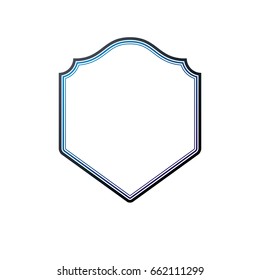Victorian art vector frame with blank copy space, vintage heraldic design. Heraldic template illustration, mirror border, decorative protection shield.