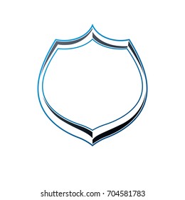 Victorian art vector frame with blank copy space, vintage heraldic design. Heraldic template illustration, mirror border, decorative protection shield.
