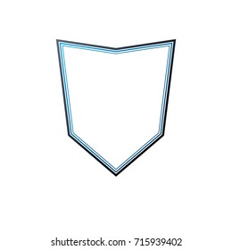 Victorian art vector frame with blank copy space, vintage heraldic design. Heraldic template illustration, mirror border, decorative protection shield.