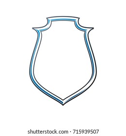 Viktorianischer Kunstvektorrahmen mit leerem Kopienraum, heraldisches Vintage-Design. Heraldische Vorlagengrafik, Spiegelrand, dekorativer Schutzschild.