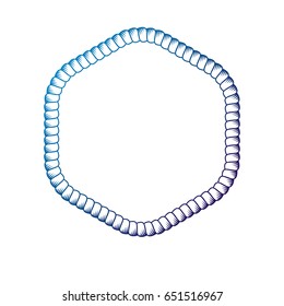 Victorian art vector geometric frame with blank copy space created using stylish rope decoration. Heraldic template illustration.