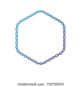 Victorian art vector hexagonal frame with blank copy space created using stylish chain decoration. Heraldic template illustration.