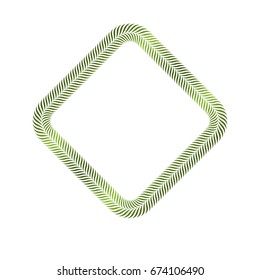 Victorian art vector rhomb frame with blank copy space created using floral decoration and green leaves. Heraldic template illustration.