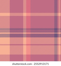 Victorian background check seamless, refresh textile pattern fabric. Turkish plaid texture vector tartan in red and orange colors palette.