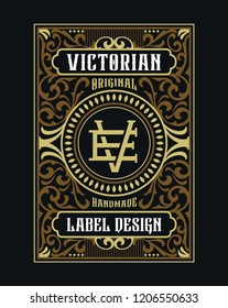 Victorian Badge Stylish Luxury Hipster Label Design Vintage Traditional Ornament Suitable For Fashion, Beverage And Apparel