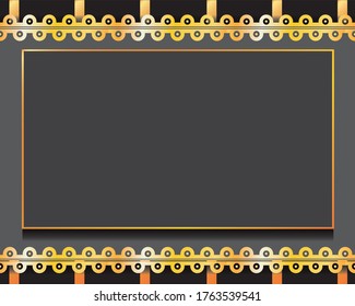 Victorian banner or golden backdrop with place for text on a black background for vip design. Premium victorian vector stock illustration with copy space as wedding invitation for vip