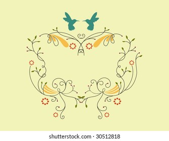 victorian border with little bird