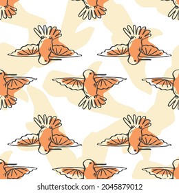 Victorian botanical hummingbird seamless vector background. Vintage pattern of exotic bird for all over print. Cute jungle animal backdrop for floral textile. 