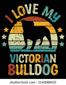 Victorian Bulldog silhouette vintage and retro t-shirt design