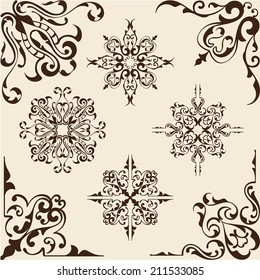 Victorian corner set is on beige