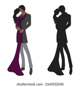 Victorian couple, vector graphics artwork