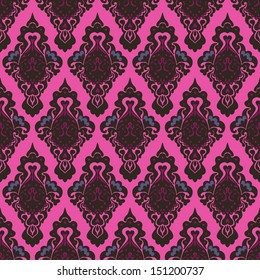 Victorian damask seamless pattern steampunk style