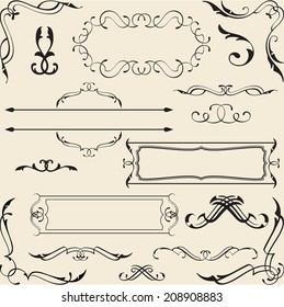 Victorian design set solated on white