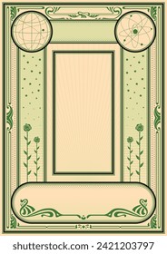 Victorian Diploma, Poster, Certificate Template, Art Nouveau and Baroque Ornamental Background