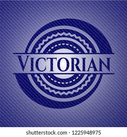 Victorian emblem with jean background