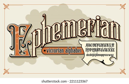 Victorian ephemera vintage victorian alphabet font vector