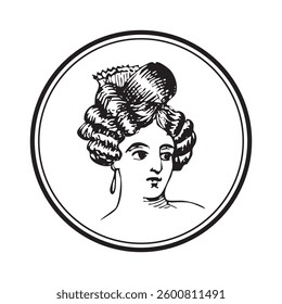 Victorian Era Lady with Ornate Hairpiece