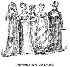 Victorian Fashion Dress Plates, Victorian Ladies In Historical Dress