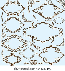 Victorian fine set elements on blue