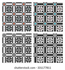 Victorian floor pattern. Vector set.