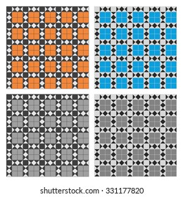 Victorian floor pattern. Vector set.