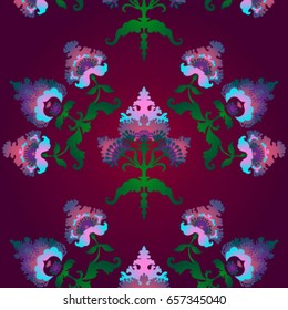 Victorian floral pattern. The wallpaper in the Baroque style.
