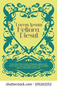 victorian flower template/border vector/illustration