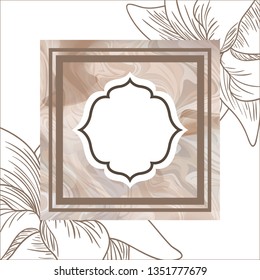 victorian with frame and flowers isolated icon