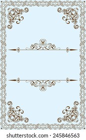 Victorian frame is on blue