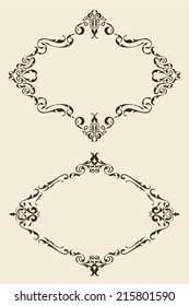 Victorian frame set is isolated on beige