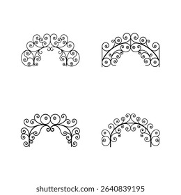 Victorian gate graphic element vector silhouette art bundle