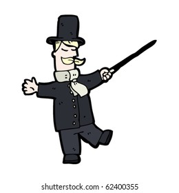 victorian gentleman pointing cane cartoon