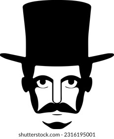 Victorian Gentleman Top Hat Logo Icon