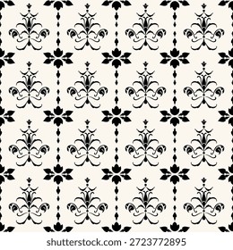Patrón textil inconsútil gótico victoriano de Damasco para el interior cultural y la tela ceremonial