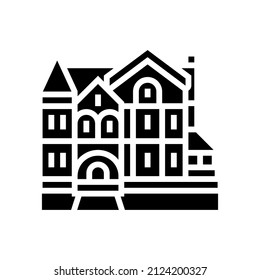 Victorian House Glyph Icon Vector. Victorian House Sign. Isolated Contour Symbol Black Illustration