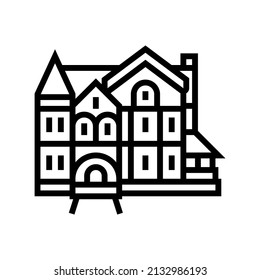 victorian house line icon vector. victorian house sign. isolated contour symbol black illustration