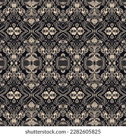 Victorian lace seamless pattern. Abstract traditional folk old ancient antique tribal ethnic intricate graphic line. Ornate elegant luxury vintage retro modern minimal style for texture textile fabric