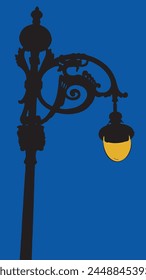 
Victorian Lamp Post Abstract Silhouette