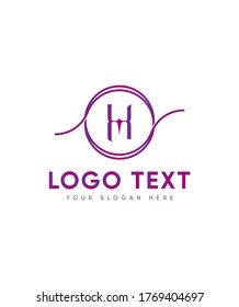 Una plantilla de logotipo de tipo de letra victoriana H, logotipo vector para identidad empresarial y de empresa 