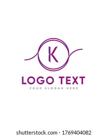 A Victorian letter type K logo template, Vector logo for business and company identity 