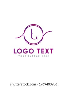 Una carta victoriana tipo L plantilla de logotipo, logotipo vector para identidad empresarial y de empresa 