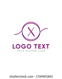 A Victorian letter type X logo template, Vector logo for business and company identity 