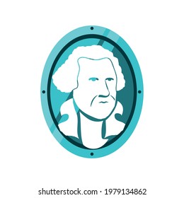 victorian man frame portrait isolated icon