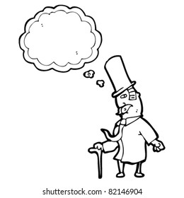 victoriano con viñeta de burbuja de pensamiento