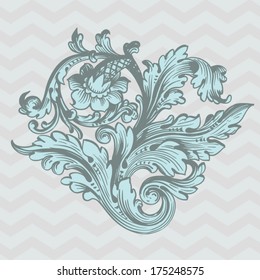 Victorian ornament in blue