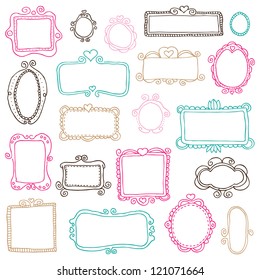 Victorian ornaments photo frames illustrations in vector